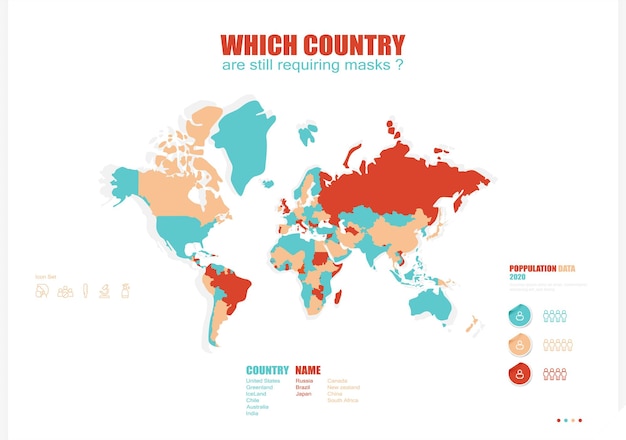 World map infographic template. vector, icons, steps