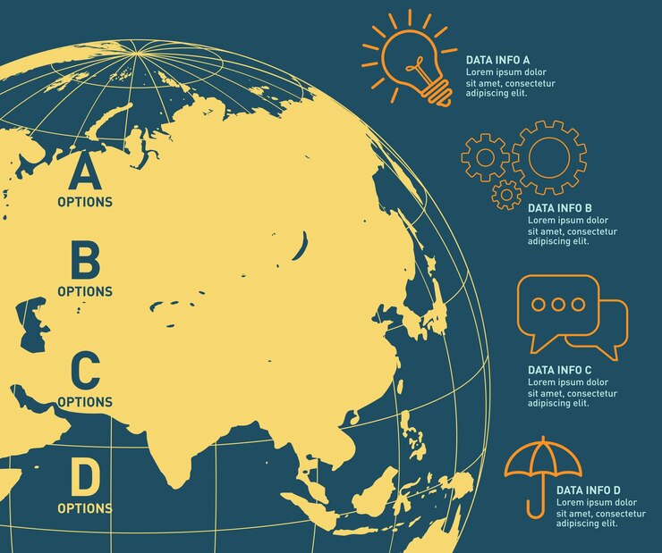 세계지도 infographic 벡터 디자인