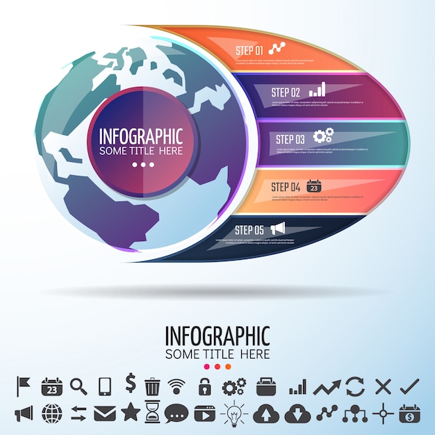 World Map Infographics Design 