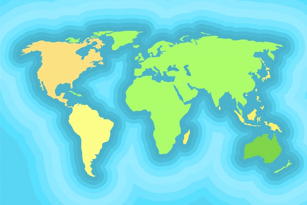 Vettore mappa del mondo per la progettazione di sfondi per bambini
