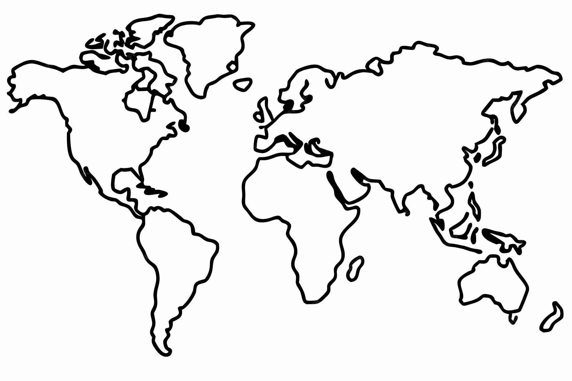 World map line art vector Premium AIgenerated vector