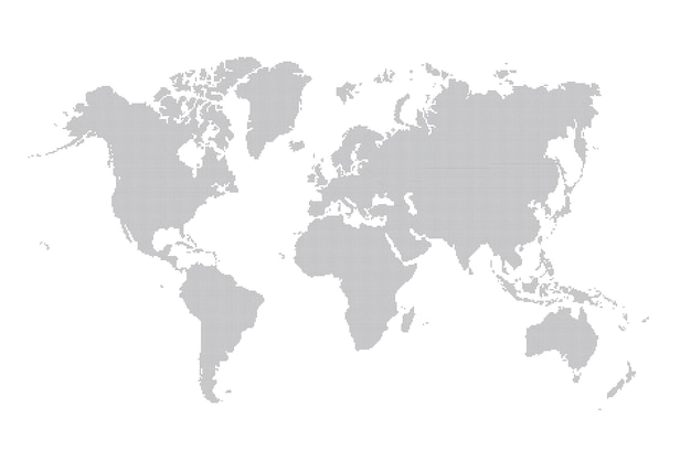 ハーフトーンドットパターンで作られた世界地図