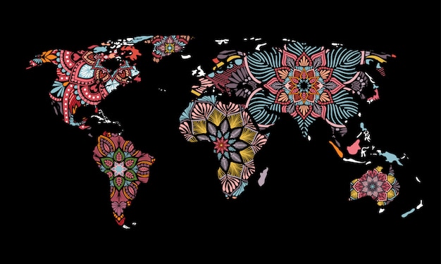 World Map Mandalas Vector