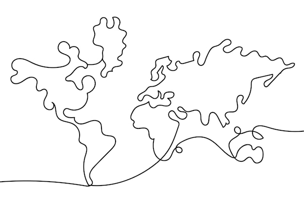 世界地図の概要 グレーの世界地図 ベクトルイラスト