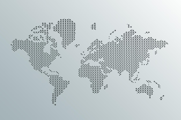 Carta mappa del mondo mappa politica del mondo su sfondo grigio