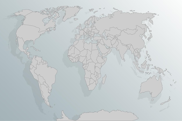 World map paper Political map of the world on a gray background