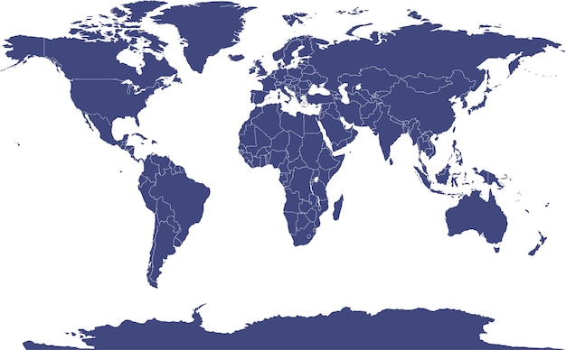Карта мира. политическая карта мира. векторная иллюстрация