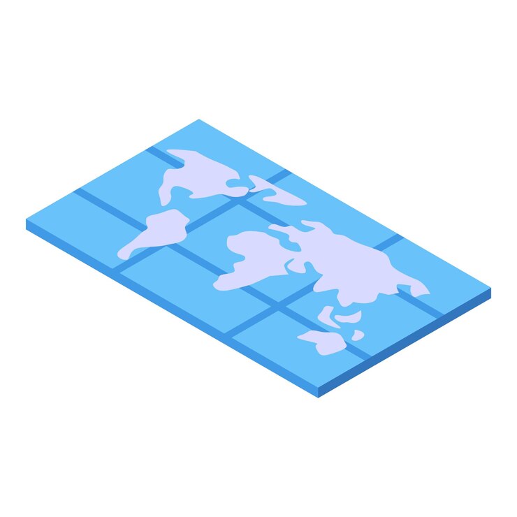 Premium Vector | World map spreading on a surface creating a global grid