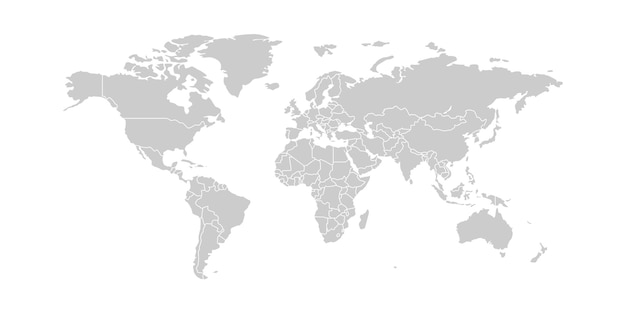 세계 지도 벡터 일러스트 레이 션. 테두리 경계와 흰색 배경에 고립 된 지구 지구