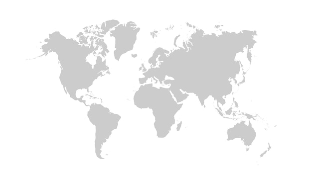world map on vector illustration world map template with continents north and south america europ
