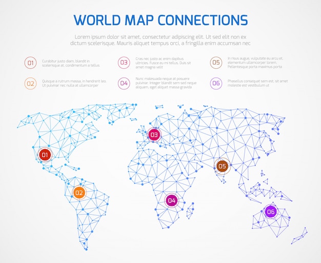 Vector world map vector infographics template