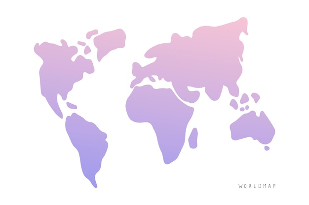 白い背景で隔離の世界地図ベクトル