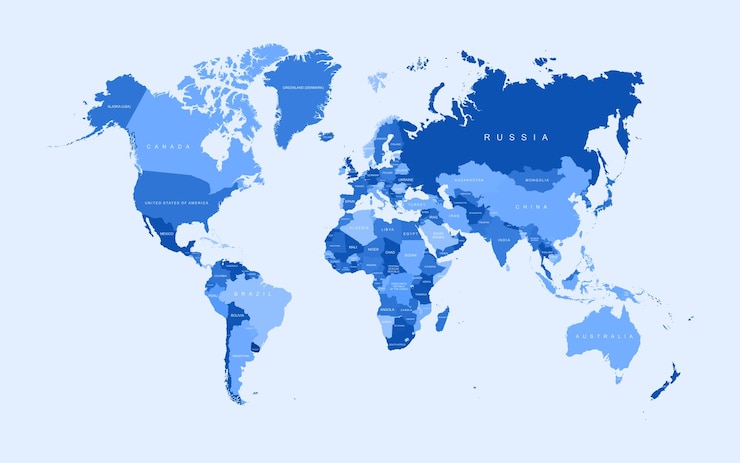 Vector world map vector states border geography continent global business travel flat graphic earth globe