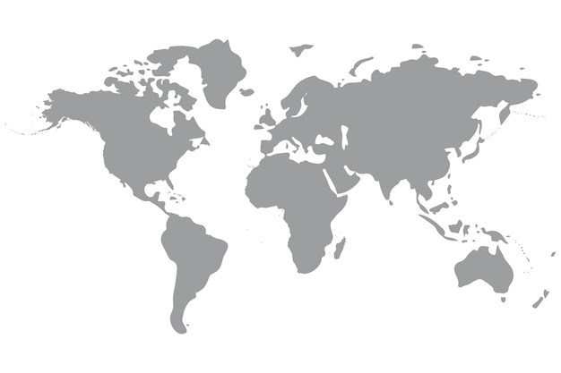 白い背景のベクトル図の世界地図