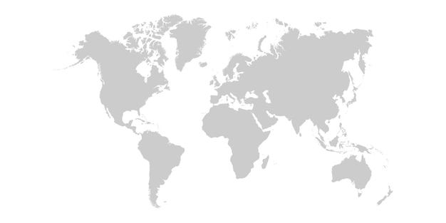 World map on white background World map template with continents