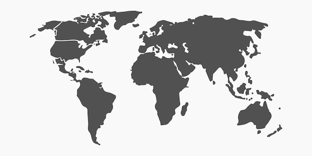 Vector world map on a white background world map template