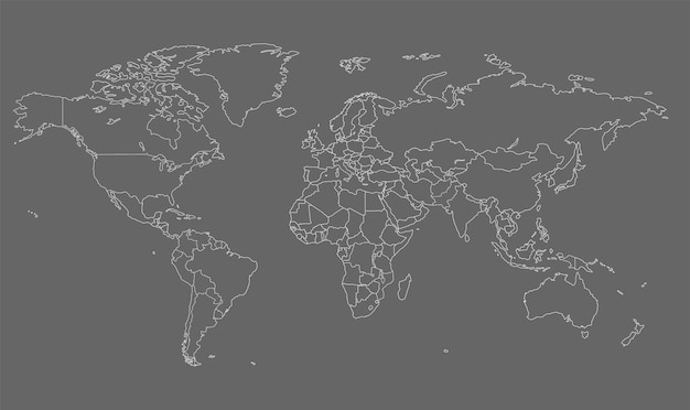 Vector world map with borders