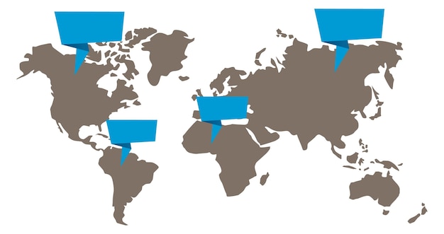 World map with callout Blank infographic presentation template Vector illustration