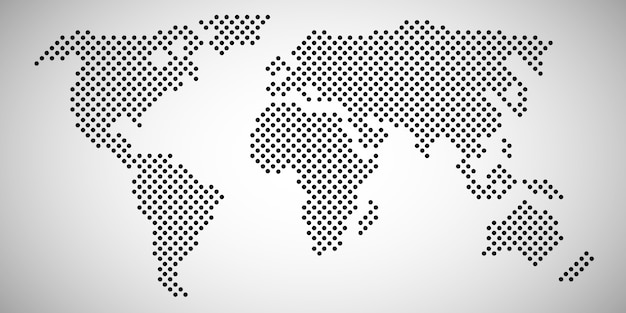 Vector world map with dots