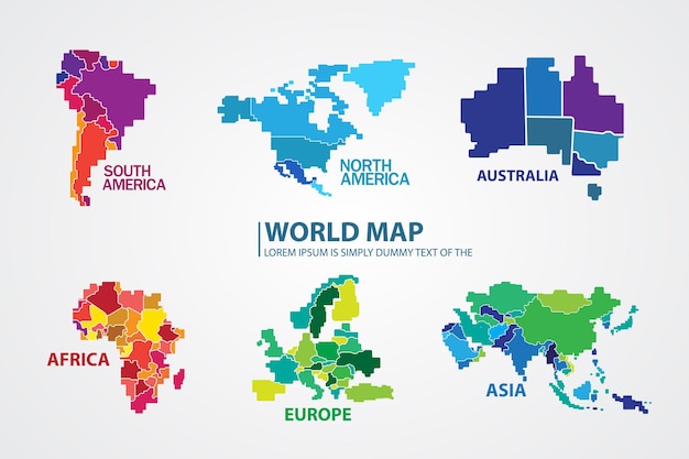 World map with selected countries infographic design template