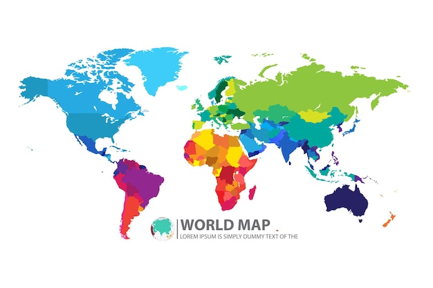 Vector world map with selected countries infographic design template