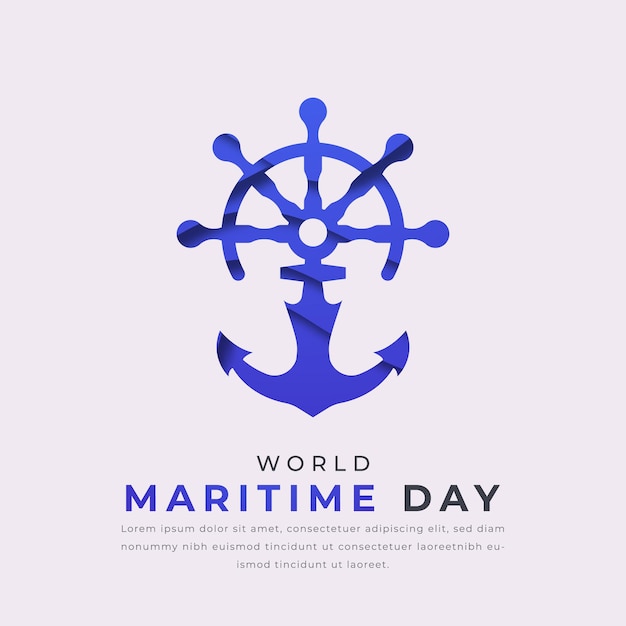 World Maritime Day Paper cut style Vector Design Illustration for Background Poster Banner Ads