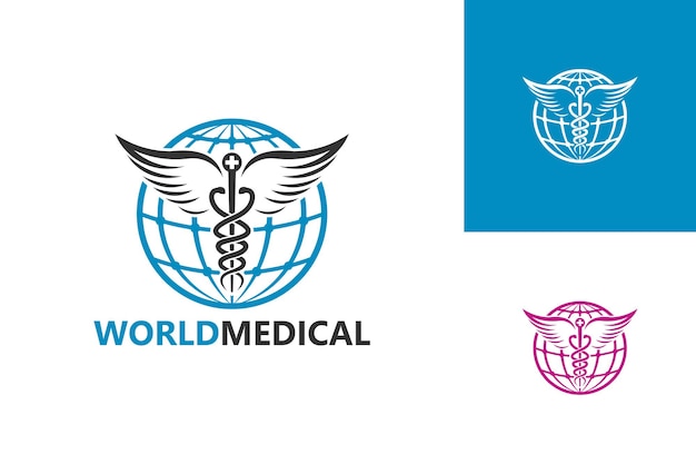 World medical logo template design vector, emblem, design concept, creative symbol, icon