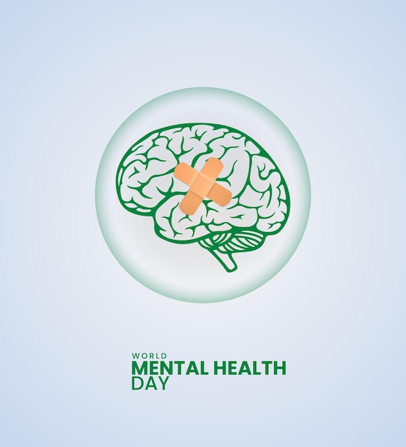 World Mental Health Day 3D Illustration