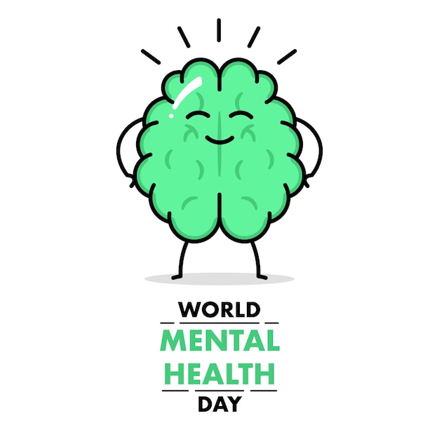 World mental health day brain emoji