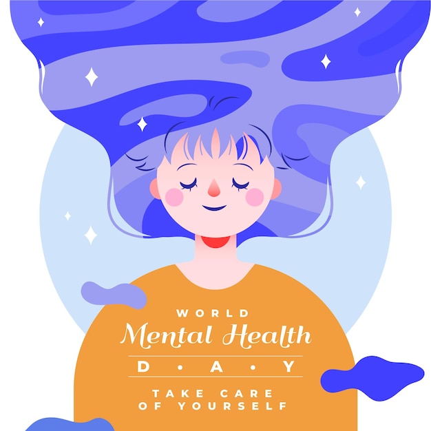 Vector world mental health day celebration