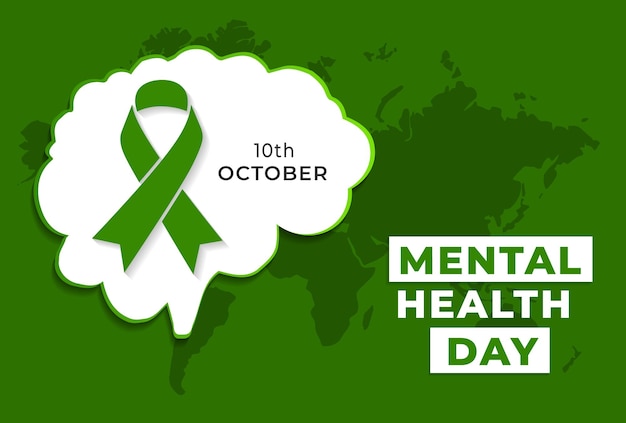 World mental health day design illustration