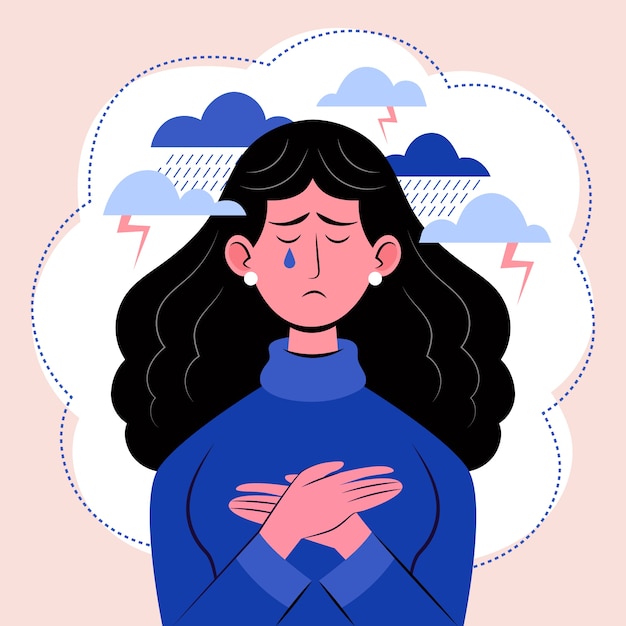 World mental health day flat design illustration