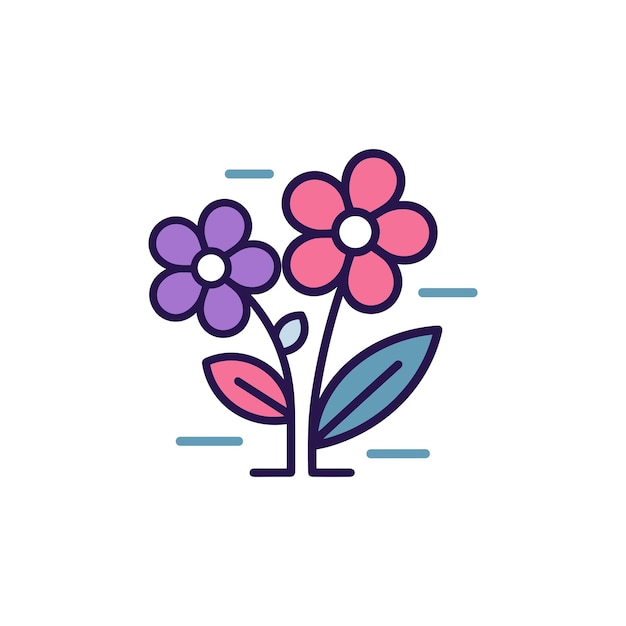 World mental health day flowers icon illustration