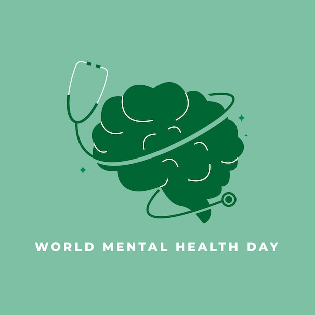 World mental health day greeting design template