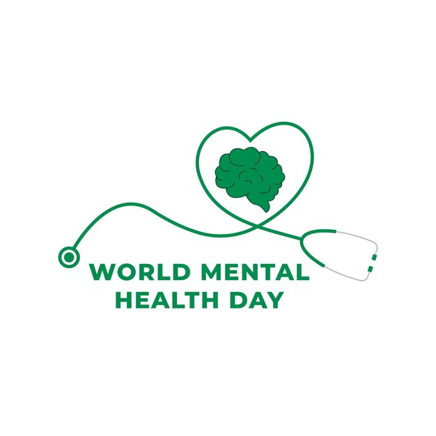 World mental health day greeting design template