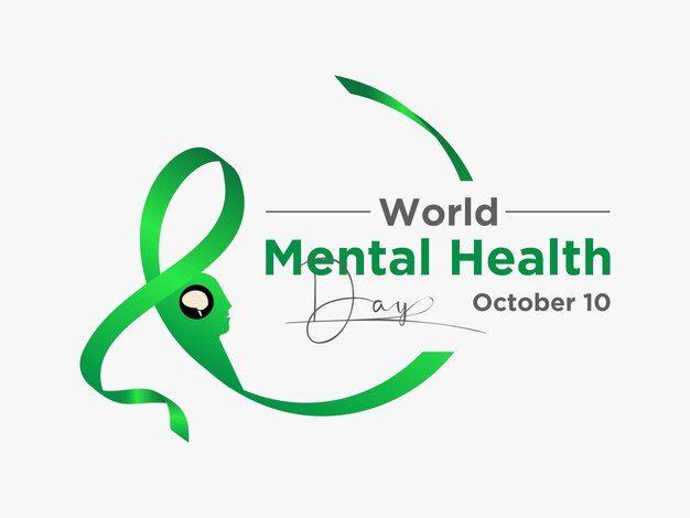 World Mental Health Day Highlights Advocacy Understanding and Support for Global Emotional Resilience Vector Illustration Template