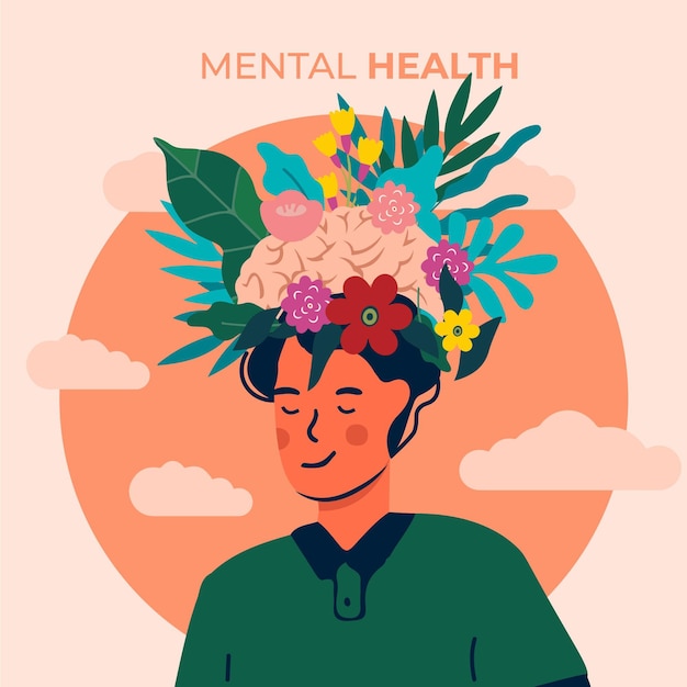 World mental health day illustration concept