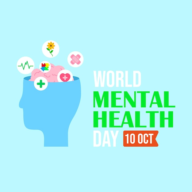 World mental health day illustration