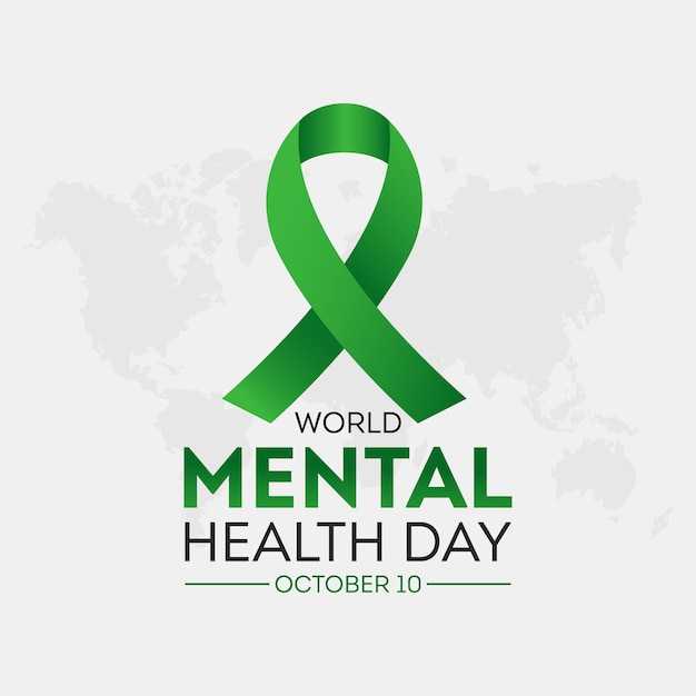 World mental health day October 10 Health awareness concept vector template for banner greeting card poster with background design Vector illustration