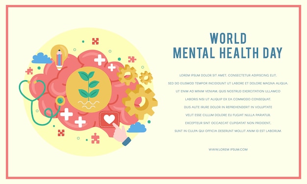 Vector world mental health day poster