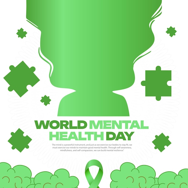 Vector world mental health day social media post banner template