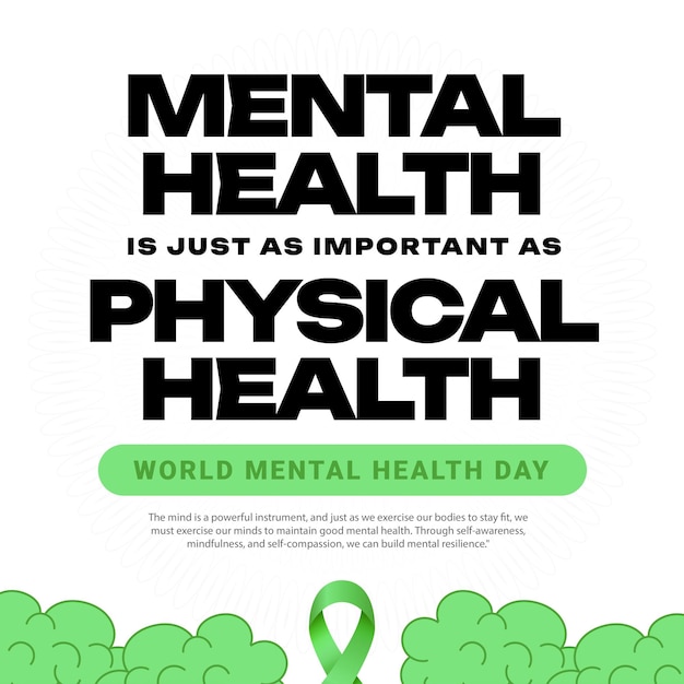 Vector world mental health day social media post banner template