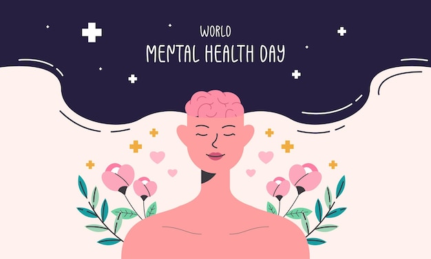 World mental health day vector background