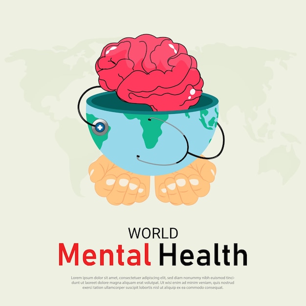 Vector world mental health day