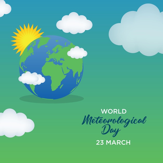 Manifesto della bandiera della giornata meteorologica mondiale