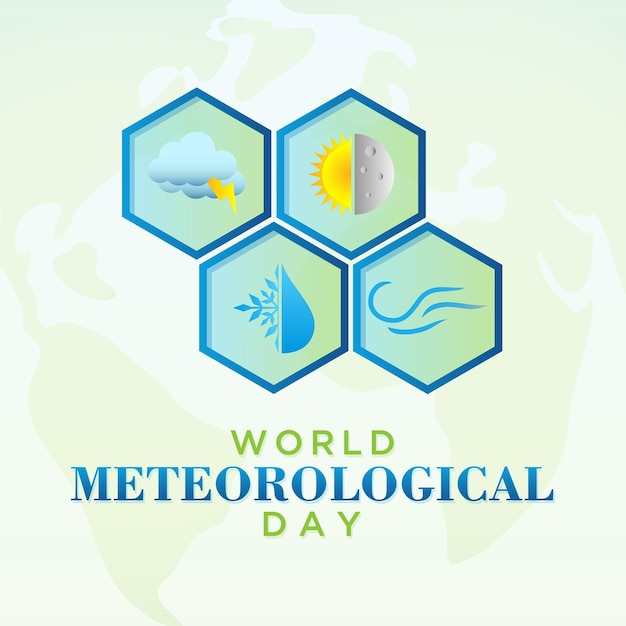 Vector world meteorological day greeting vector design