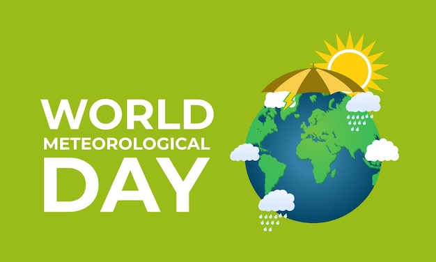 Giornata meteorologica mondiale con clima e meteo poster flyer e sfondo banner