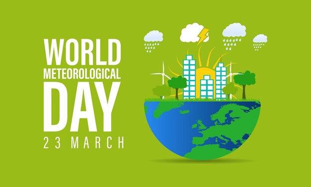 World Meteorological Day with climate and weather Banner poster flyer and Banner background