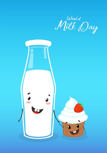 Vector world milk day world health day