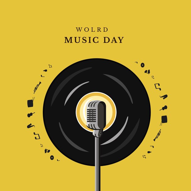 world music day illustration vector